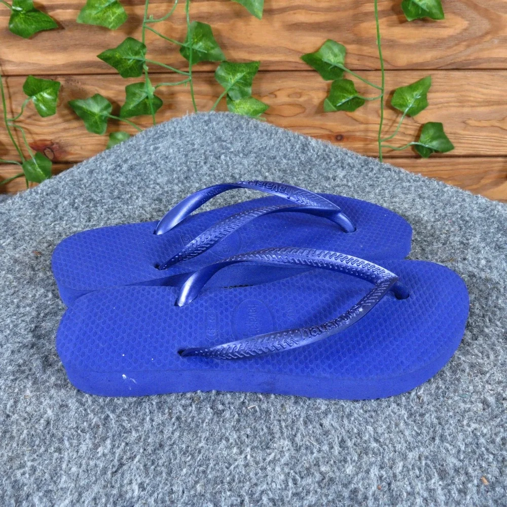 Havaianas Top Girls‎ Flip Flop Sandals Size 13C Casual Summer Beach Blue Rubber